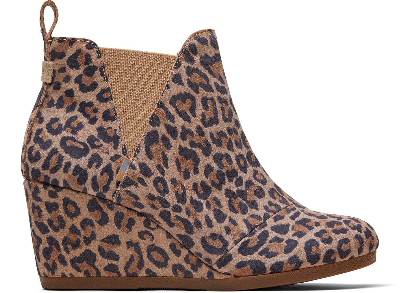 Toms Kelsey Leopard Suede - Womens Wedge Boots - Brown/Leopard - NZ - 058917RAO